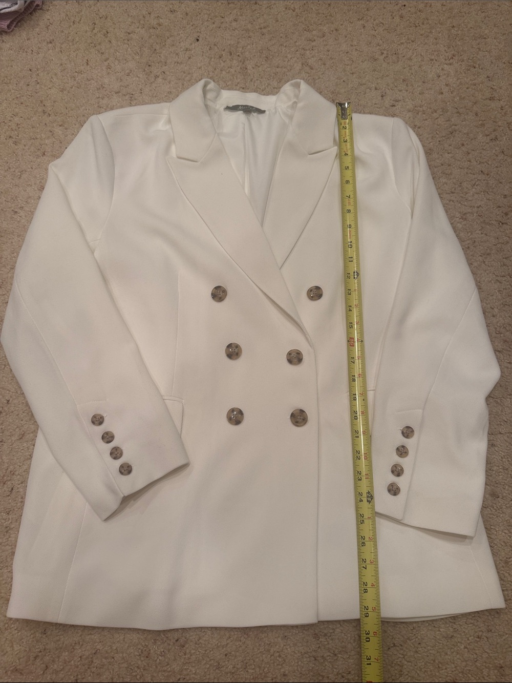 Marled Cream Double-Breasted Women's Blazer